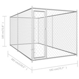 vidaXL Outdoor Dog Kennel 150.4"x75.6"x72.8" - Durable Galvanized Steel Construction