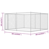 vidaXL Outdoor Dog Kennel 150.8" x 150.8" x 72.8" - Heavy-Duty Galvanized Steel, Lockable Latch, Easy Assembly