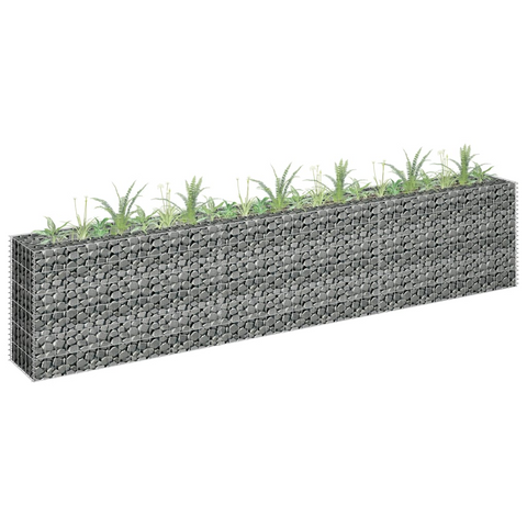 vidaXL Gabion Raised Bed Galvanized Steel 106.3"x11.8"x23.6" - Create a Stylish Border for Your Garden