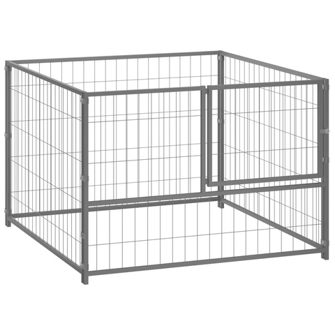 vidaXL Dog Kennel Silver 39.4"x39.4"x27.6" Steel - Outdoor Play Paradise for Your Dogs