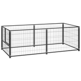 vidaXL Dog Kennel Black 78.7"x39.4"x27.6" Steel - Outdoor Play Paradise for Your Dogs