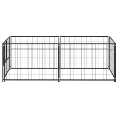 vidaXL Dog Kennel Black 78.7"x39.4"x27.6" Steel - Outdoor Play Paradise for Your Dogs