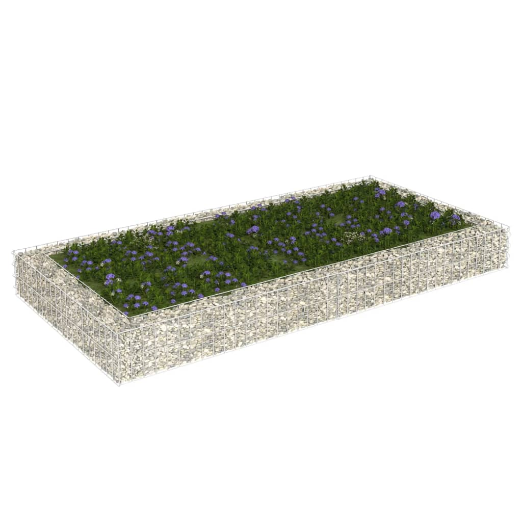 vidaXL Gabion Raised Bed Galvanized Steel 78.7"x39.4"x7.9"