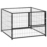 vidaXL Dog Kennel Black 39.4"x39.4"x27.6" Steel - Outdoor Play Paradise for Your Dogs