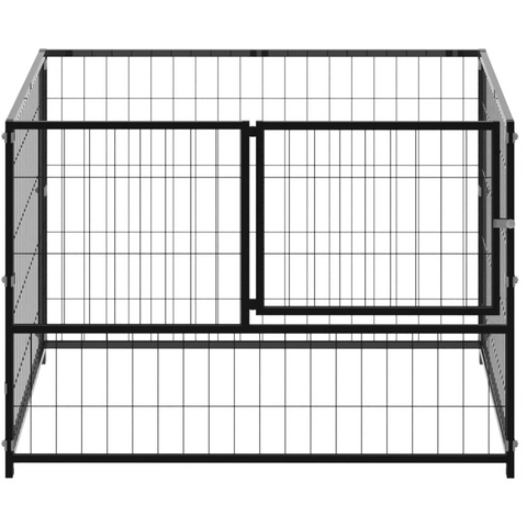 vidaXL Dog Kennel Black 39.4"x39.4"x27.6" Steel - Outdoor Play Paradise for Your Dogs