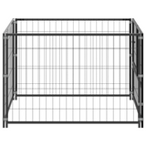 vidaXL Dog Kennel Black 39.4"x39.4"x27.6" Steel - Outdoor Play Paradise for Your Dogs