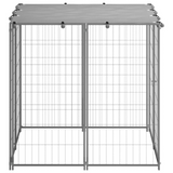 vidaXL Dog Kennel Silver 43.3"x43.3"x43.3" Steel – Outdoor Play Paradise for Your Dogs