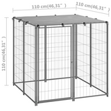 vidaXL Dog Kennel Silver 43.3"x43.3"x43.3" Steel – Outdoor Play Paradise for Your Dogs