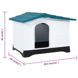 vidaXL Dog House Blue 35.6"x26.8"x26" Polypropylene - Durable Outdoor Shelter for Your Furry Friend