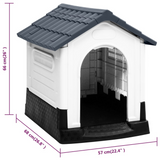 vidaXL Dog House Gray 22.4"x26.8"x26" Polypropylene - Shelter Your Dog in Comfort