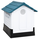 vidaXL Dog House Blue 22.4"x26.8"x26" Polypropylene - Durable Outdoor Shelter for Your Dog