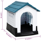 vidaXL Dog House Blue 22.4"x26.8"x26" Polypropylene - Durable Outdoor Shelter for Your Dog