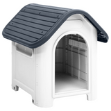 vidaXL Dog House Gray 23.2"x29.5"x26" Polypropylene - Durable Outdoor Shelter for Your Furry Friend