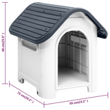 vidaXL Dog House Gray 23.2"x29.5"x26" Polypropylene - Durable Outdoor Shelter for Your Furry Friend