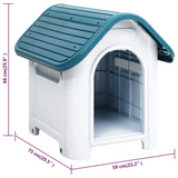 vidaXL Dog House Blue 23.2"x29.5"x26" Polypropylene - Comfortable Shelter for Your Beloved Pet