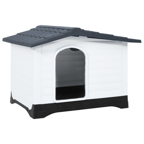 vidaXL Dog House Gray 35.6"x26.8"x26" Polypropylene - Durable Outdoor Shelter for Your Pet