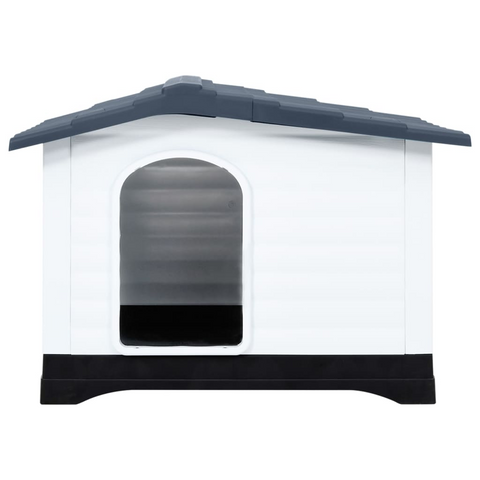 vidaXL Dog House Gray 35.6"x26.8"x26" Polypropylene - Durable Outdoor Shelter for Your Pet