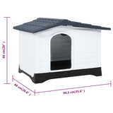 vidaXL Dog House Gray 35.6"x26.8"x26" Polypropylene - Durable Outdoor Shelter for Your Pet