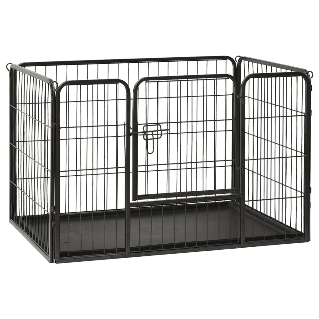 vidaXL Puppy Playpen Steel 36"x23.2"x24" - Versatile, Easy to Assemble, Indoor and Outdoor Use