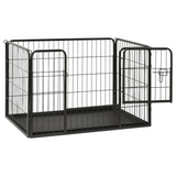 vidaXL Puppy Playpen Steel 36"x23.2"x24" - Versatile, Easy to Assemble, Indoor and Outdoor Use