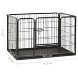 vidaXL Puppy Playpen Steel 36"x23.2"x24" - Versatile, Easy to Assemble, Indoor and Outdoor Use