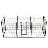 vidaXL Dog Playpen 8 Panels Steel 31.5"x39.4" Black