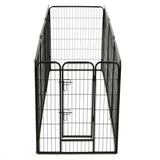 vidaXL Dog Playpen 8 Panels Steel 31.5"x39.4" Black