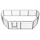 vidaXL Dog Playpen 12 Panels Steel 31.5"x23.6" Black - Safe and Spacious Play Area for Your Furry Friends