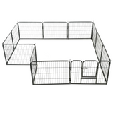 vidaXL Dog Playpen 12 Panels Steel 31.5"x23.6" Black - Safe and Spacious Play Area for Your Furry Friends