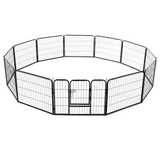 vidaXL Dog Playpen 12 Panels Steel 31.5"x23.6" Black - Safe and Spacious Play Area for Your Furry Friends