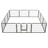 vidaXL Dog Playpen 12 Panels Steel 31.5"x23.6" Black - Safe and Spacious Play Area for Your Furry Friends