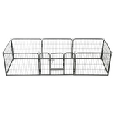 vidaXL Dog Playpen 8 Panels Steel 31.5"x23.6" Black