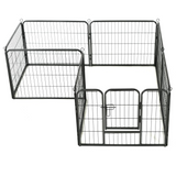 vidaXL Dog Playpen 8 Panels Steel 31.5"x23.6" Black