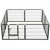 vidaXL Dog Playpen 8 Panels Steel 31.5"x23.6" Black