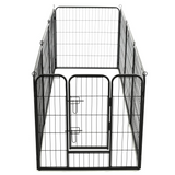 vidaXL Dog Playpen 8 Panels Steel 31.5"x31.5" Black - Secure and Versatile Dog Enclosure