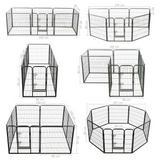 vidaXL Dog Playpen 8 Panels Steel 31.5"x31.5" Black - Secure and Versatile Dog Enclosure