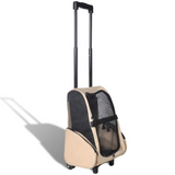 vidaXL Foldable Multipurpose Pet Trolley Beige - Lightweight and Ventilated