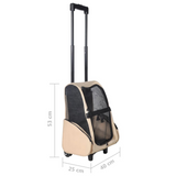 vidaXL Foldable Multipurpose Pet Trolley Beige - Lightweight and Ventilated