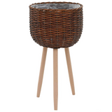 vidaXL Planter Wicker with PE Lining - Rustic Charm for Your Garden