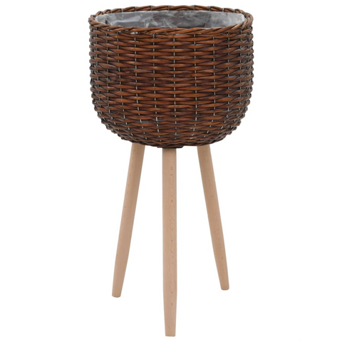 vidaXL Planter Wicker with PE Lining - Rustic Charm for Your Garden