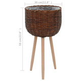 vidaXL Planter Wicker with PE Lining - Rustic Charm for Your Garden