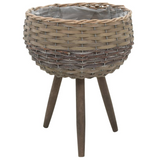 vidaXL Planter 3 pcs Wicker with PE Lining - Rustic Charm for Your Home or Garden