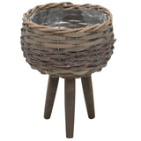 vidaXL Planter 3 pcs Wicker with PE Lining - Rustic Charm for Your Home or Garden