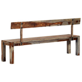 vidaXL Bench 63" Gray Solid Sheesham Wood - Stylish and Durable