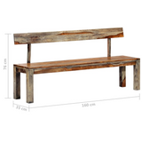 vidaXL Bench 63" Gray Solid Sheesham Wood - Stylish and Durable