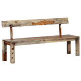 vidaXL Bench 63" Gray Solid Sheesham Wood - Stylish and Durable