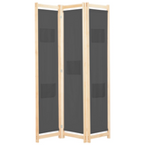 vidaXL 3-Panel Room Divider Gray 47.2"x66.9"x1.6" Fabric - Stylish and Versatile | Free Standing | Privacy Screen