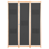 vidaXL 3-Panel Room Divider Gray 47.2"x66.9"x1.6" Fabric - Stylish and Versatile | Free Standing | Privacy Screen