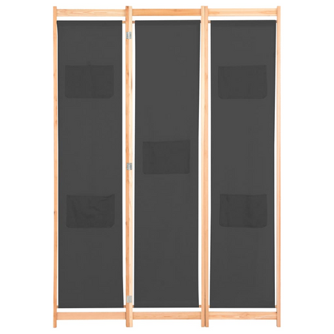 vidaXL 3-Panel Room Divider Gray 47.2"x66.9"x1.6" Fabric - Stylish and Versatile | Free Standing | Privacy Screen