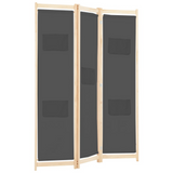 vidaXL 3-Panel Room Divider Gray 47.2"x66.9"x1.6" Fabric - Stylish and Versatile | Free Standing | Privacy Screen